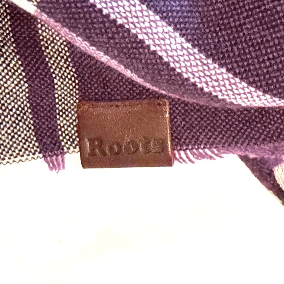 🧣Exquisite Vintage ROOTS Purple, Black and Grey Scarf or Wrap - Picture 3 of 13